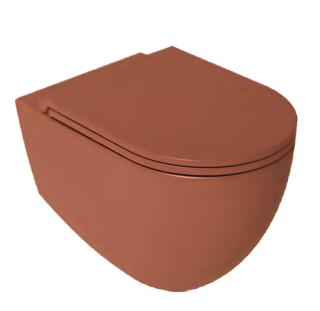 Подвесной унитаз Isvea Infinity 10NF02001SV-2U безободковый крышка микролифт терракотовый матовый